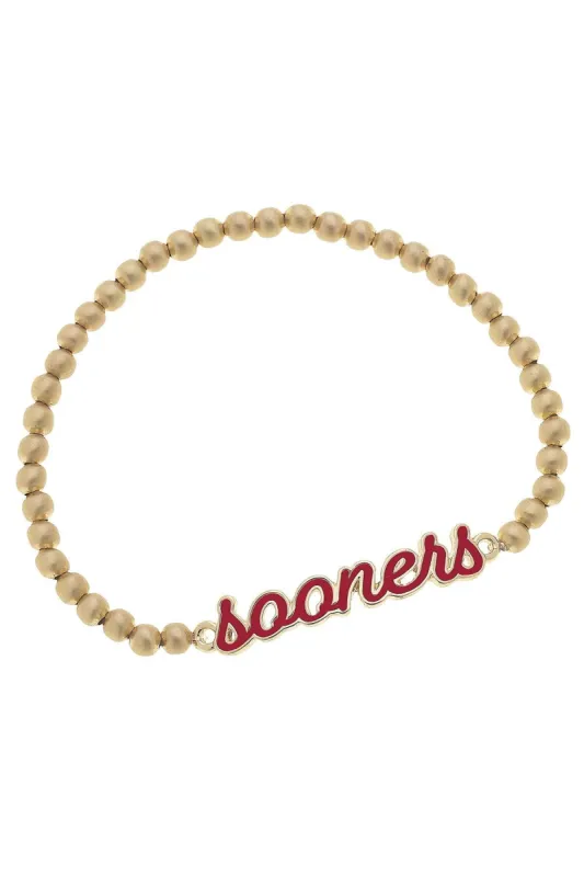Oklahoma Sooners Enamel Script Stretch Bracelet sold by Canvas Style
