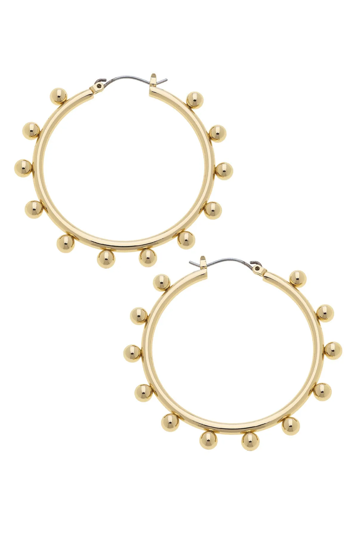 Katie Ball Bead
Hoop Earrings in Shiny Gold sold by Canvas Style