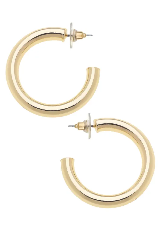 Arabella Hoop Earrings in Shiny Gold sold by Canvas Style