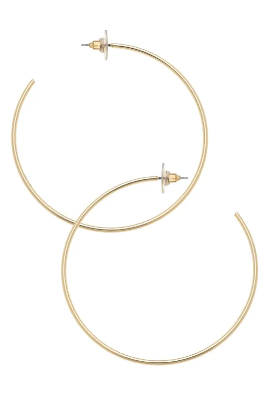 Gwen Hoop Earrings in Shiny Gold made by Canvas Style