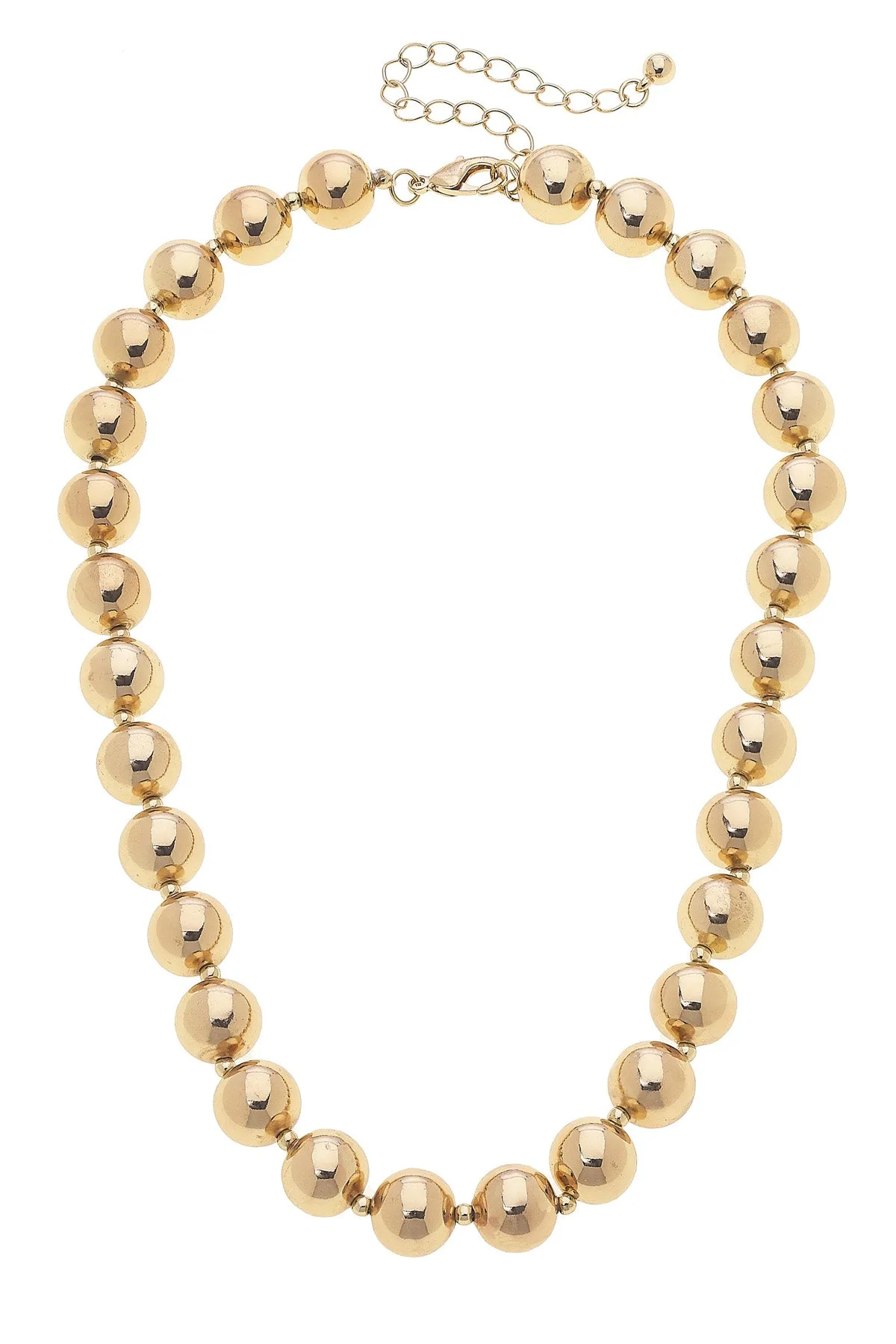 Phoebe Ball Bead Necklace in Shiny Gold sold by Canvas Style