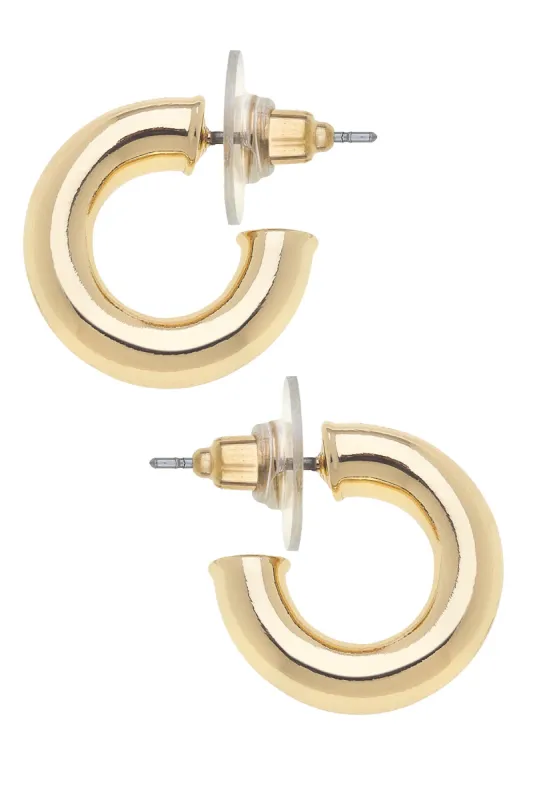 Coraline Hoop Earrings in Shiny Gold sold by Canvas Style