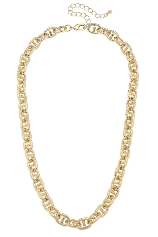 Vivian Mariner Chain Link Necklace in Shiny Gold sold by Canvas Style