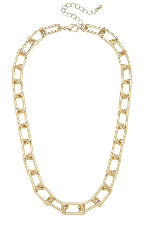 Autumn Linked Chain Necklace in Shiny Gold sold by Canvas Style