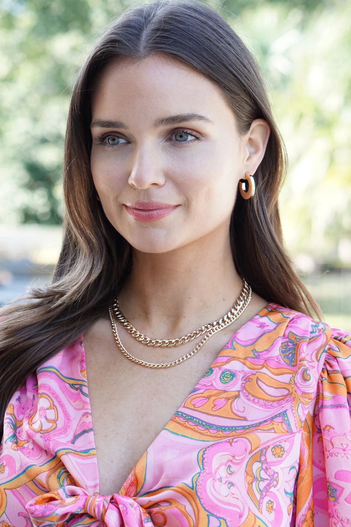 Cali Large Flat Hoop Earrings in Shiny Gold sold by Canvas Style product image thumbnail 2