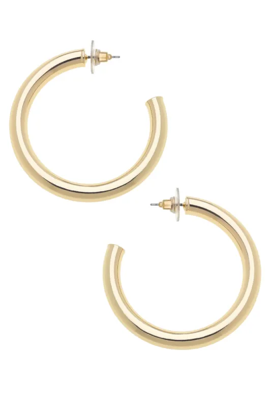 Isla Hoop Earrings in Shiny Gold sold by Canvas Style