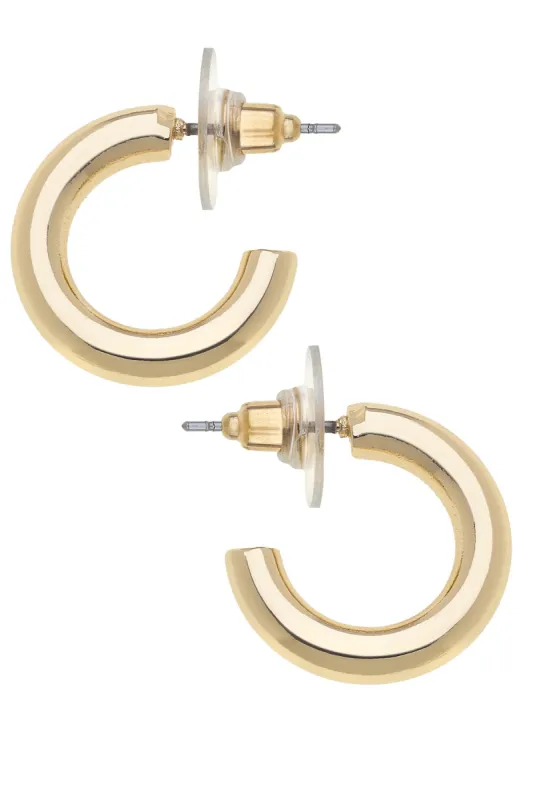 Celia Hoop Earrings in Shiny Gold sold by Canvas Style