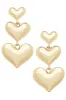Alyssa Cascading Heart Earrings in Shiny Gold sold by Canvas Style