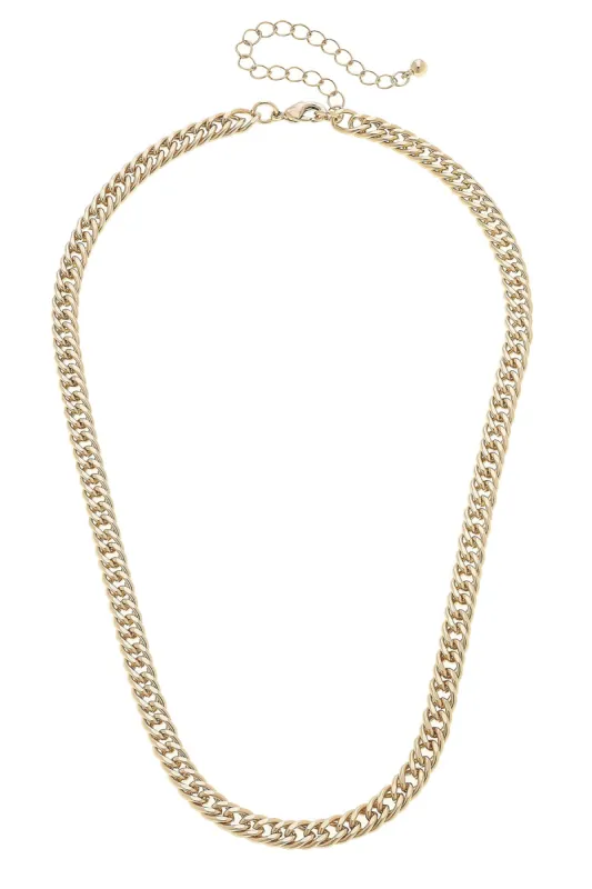 Tommie Cuban Link Chain Necklace in Shiny Gold sold by Canvas Style