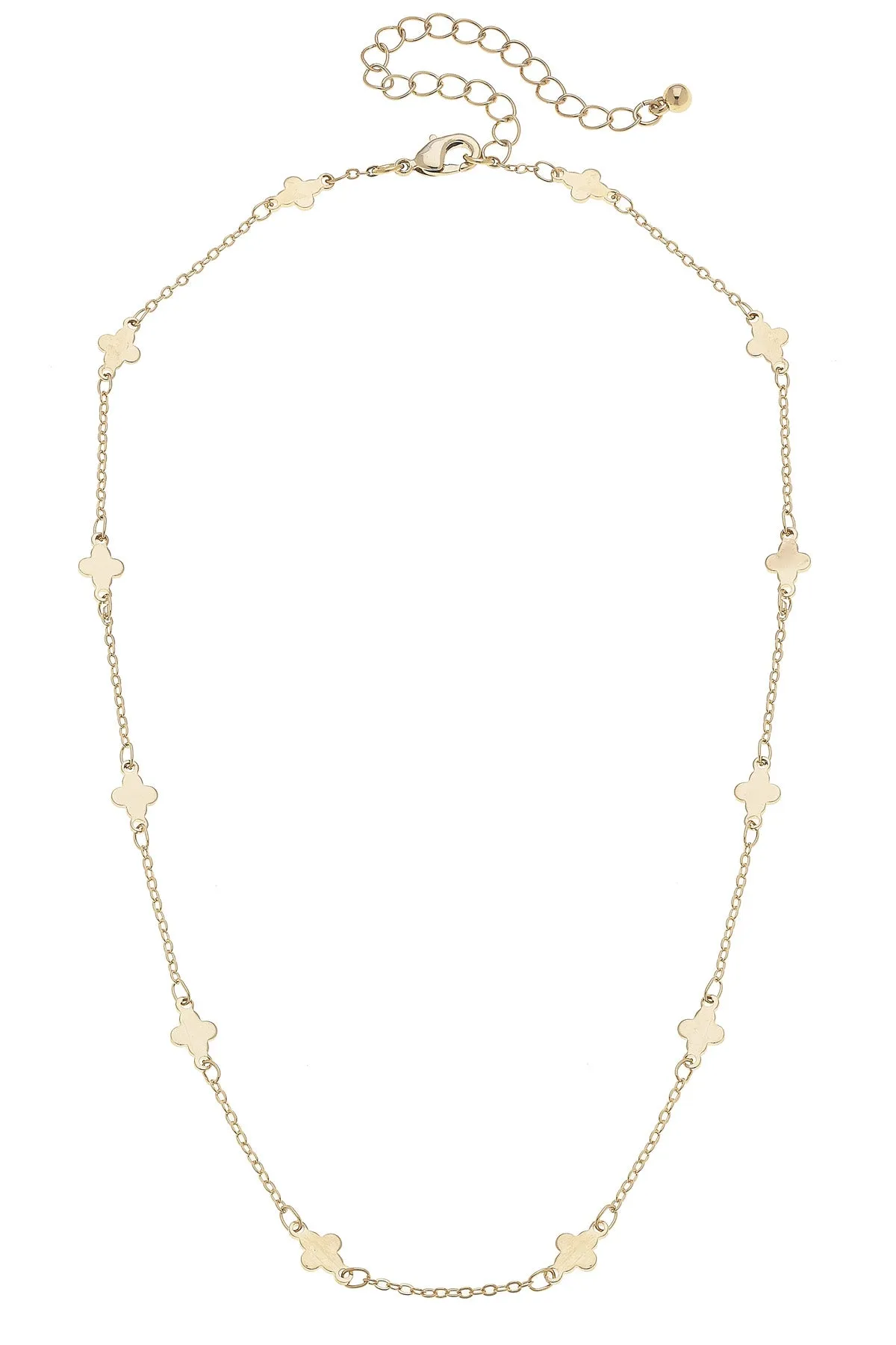 Leandra Delicate Cross Chain Necklace in Shiny Gold sold by Canvas Style