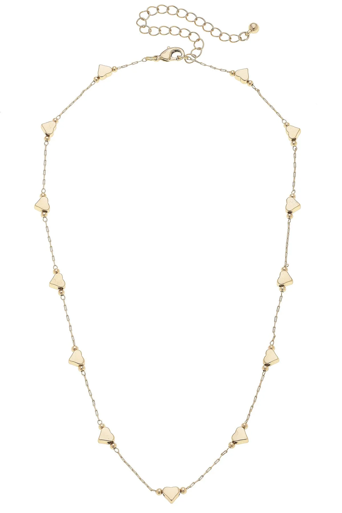 Leandra Delicate Heart Chain Necklace in Shiny Gold sold by Canvas Style