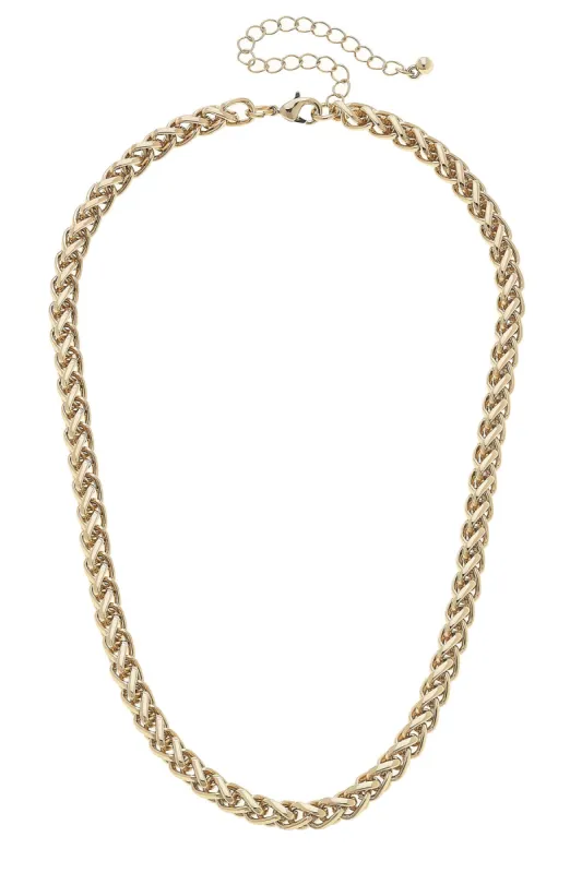 Missy Foxtail Chain Necklace in Shiny Gold sold by Canvas Style