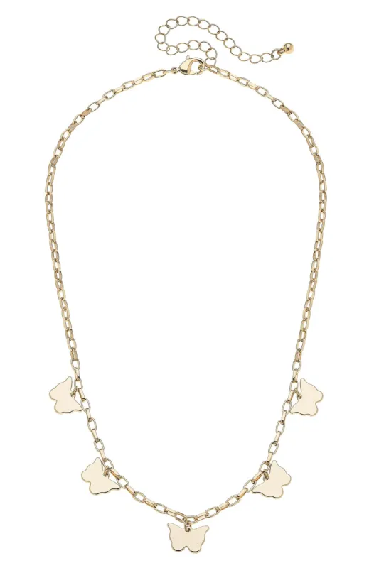 Greyson Butterfly Drip Necklace in Shiny Gold sold by Canvas Style