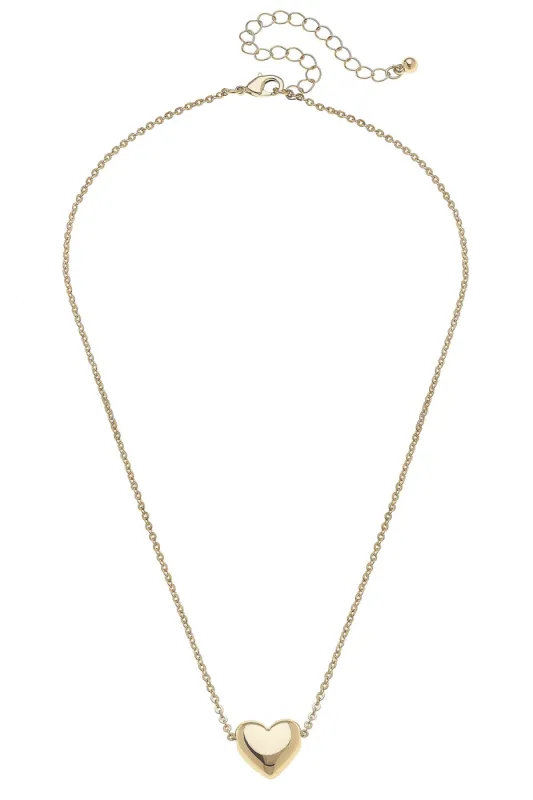 Tatum Heart Necklace in Shiny Gold sold by Canvas Style