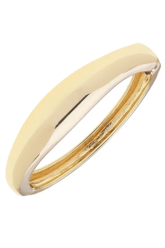 Josephine Statement Hinge Bangle in Shiny Gold made by Canvas Style