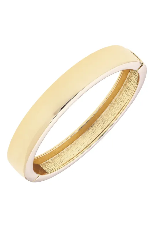 Clara Hinge Bangle in Shiny Gold sold by Canvas Style