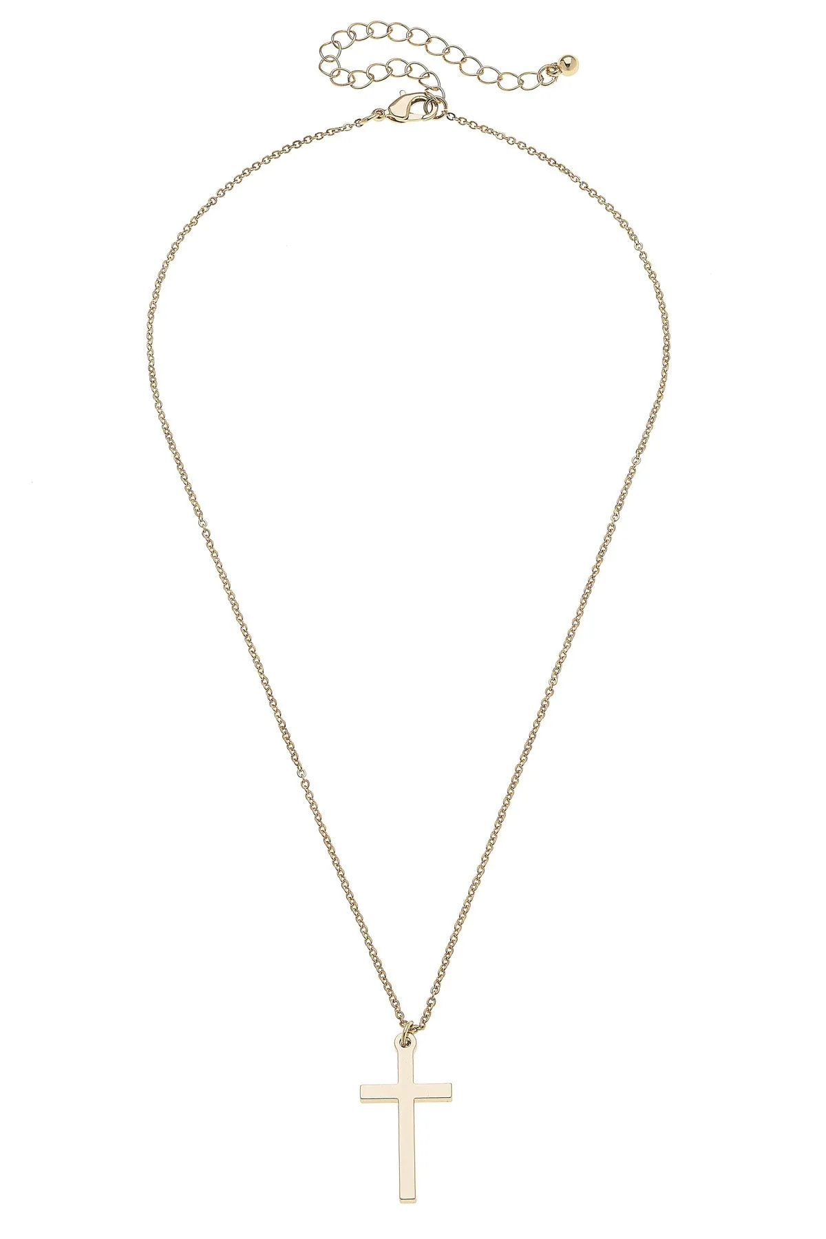 Ruth Cross Necklace in Shiny Gold sold by Canvas Style