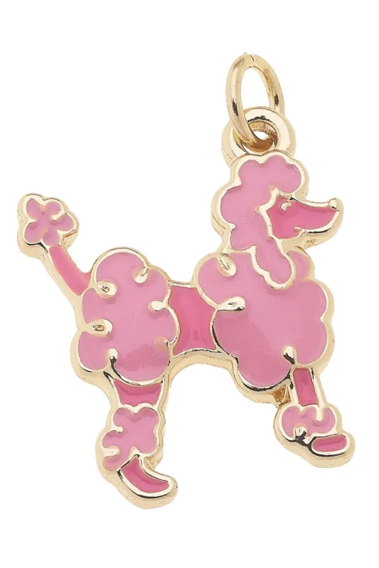 Enamel Poodle Charm in Pink sold by Canvas Style