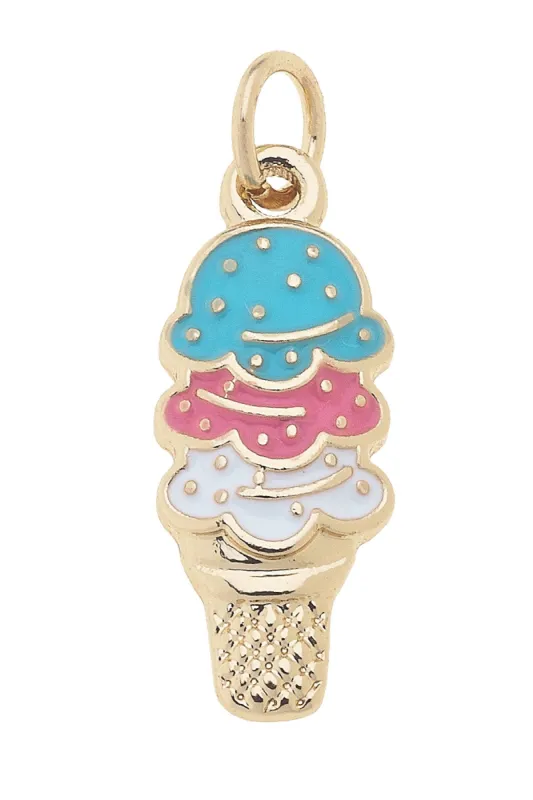 Triple Scoop Ice Cream Cone Charm in Red, White, & Blue sold by Canvas Style
