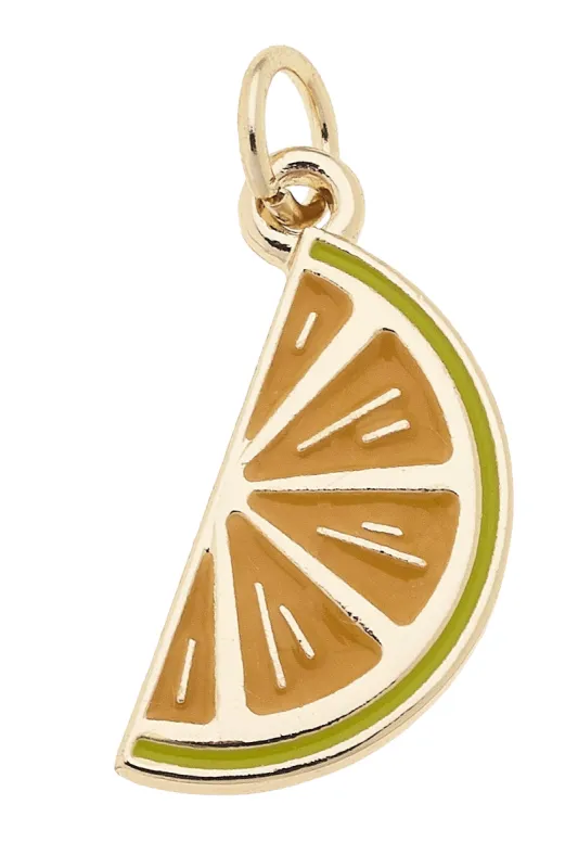 Enamel Orange Slice Charm in Orange & Yellow sold by Canvas Style