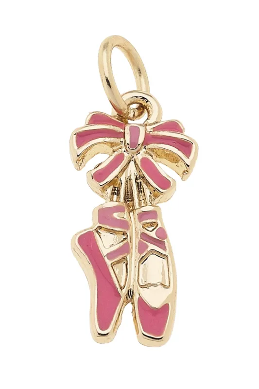 Ballet Enamel Pointe Shoes Charm in Light Pink sold by Canvas Style