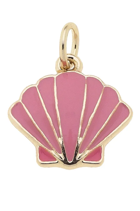 Enamel Clamshell Charm in Light Pink sold by Canvas Style