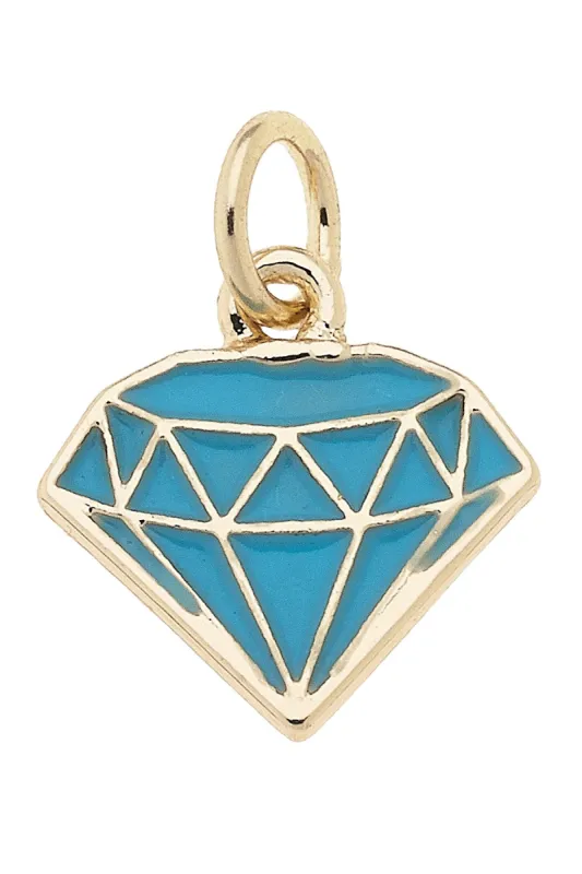 Enamel Gem Charm in Aqua sold by Canvas Style