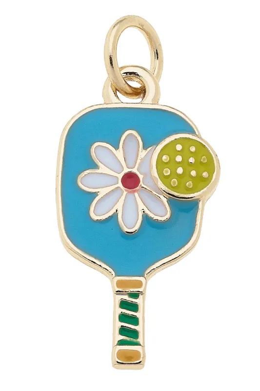 Flower Enamel Pickleball Paddle Charm in Aqua sold by Canvas Style