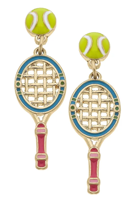 Billie Enamel Tennis Earrings in Neon Yellow, Pink, & Blue sold by Canvas Style