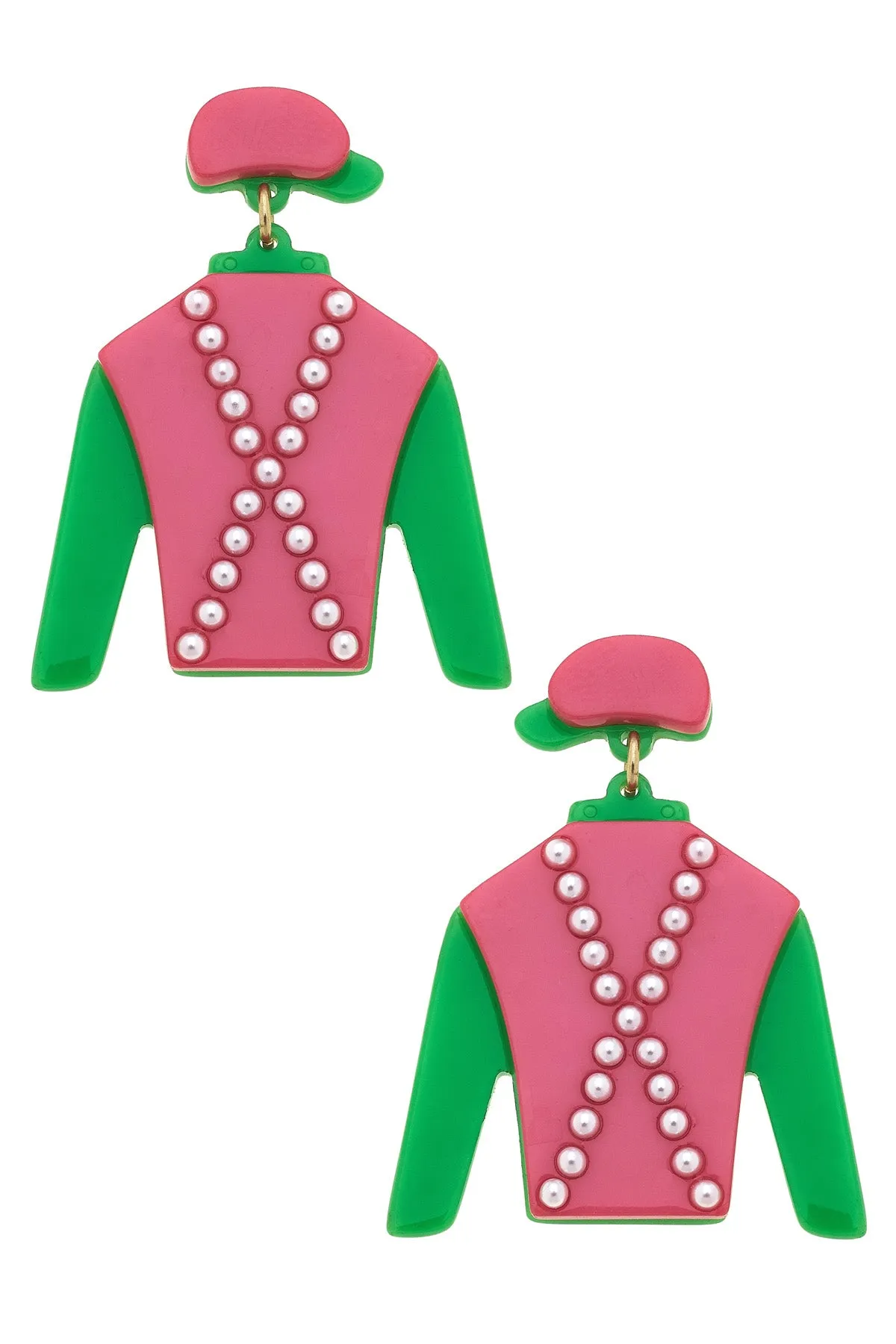 Justify Jockey Silk Resin Drop Earrings sold by Canvas Style