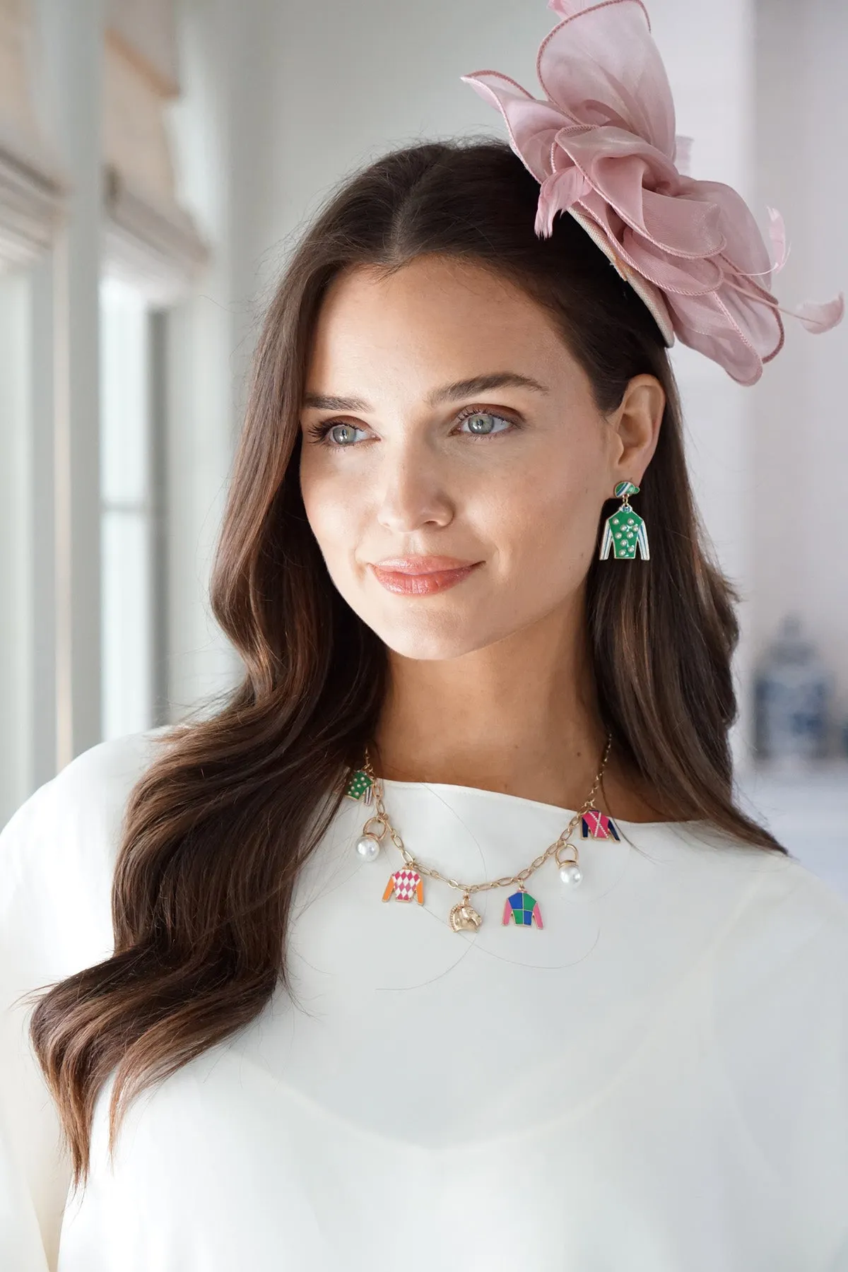 Freckles Jockey Silk Enamel Drop Earrings sold by Canvas Style product image thumbnail 2