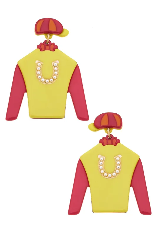 Harley Jockey Silk Resin Drop Earrings sold by Canvas Style