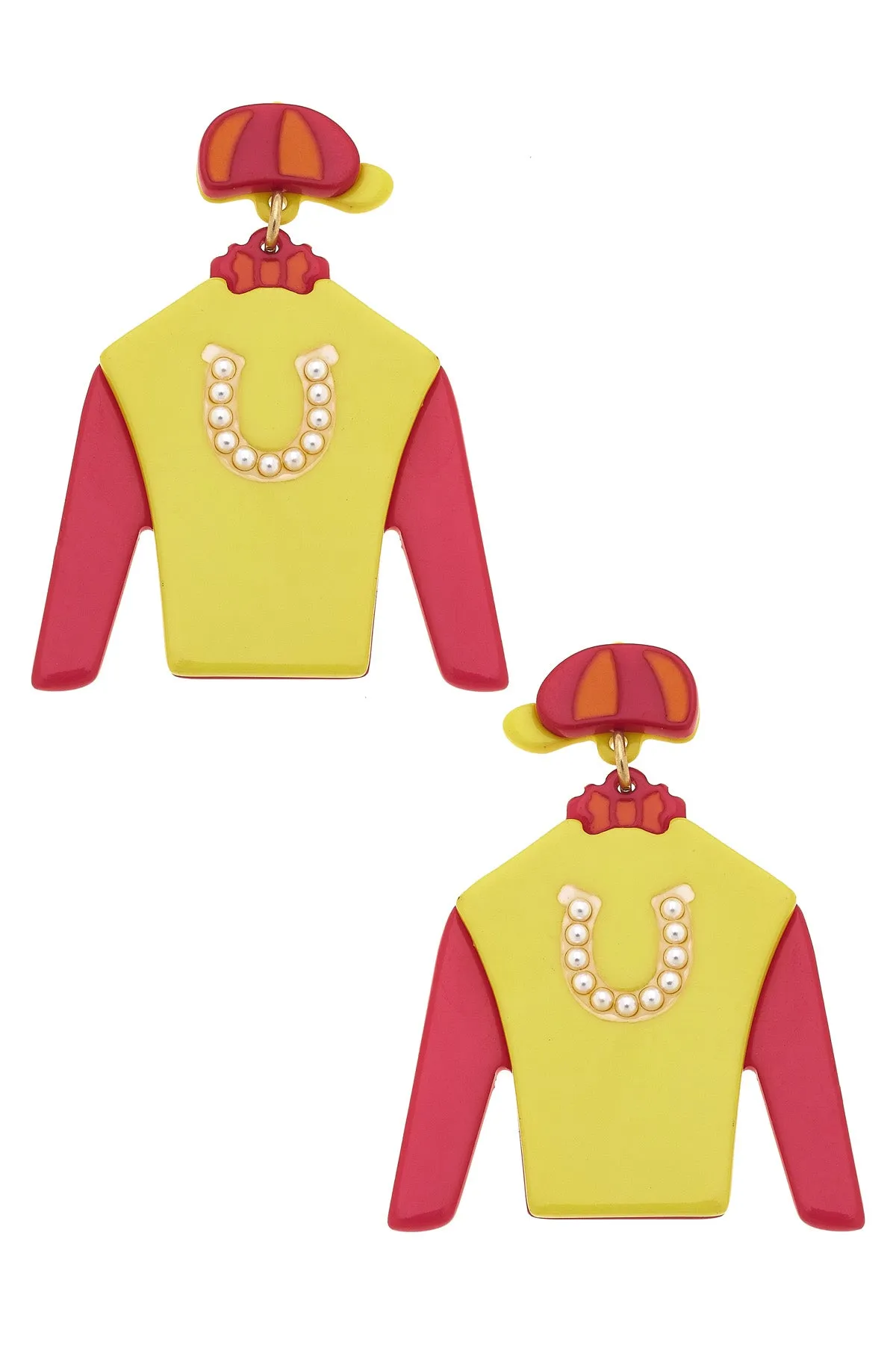 Harley Jockey Silk Resin Drop Earrings sold by Canvas Style