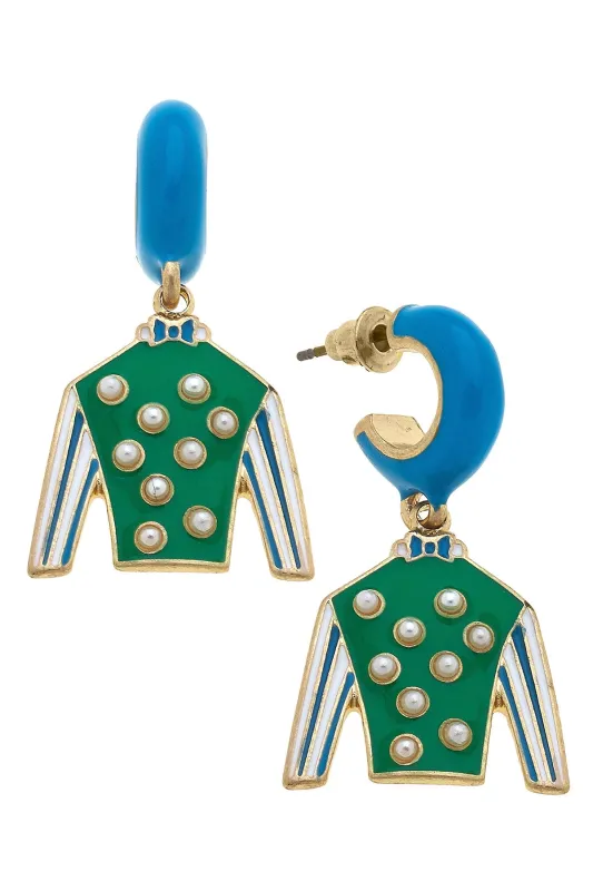 Freckles Jockey Silk Huggie Drop Earrings sold by Canvas Style