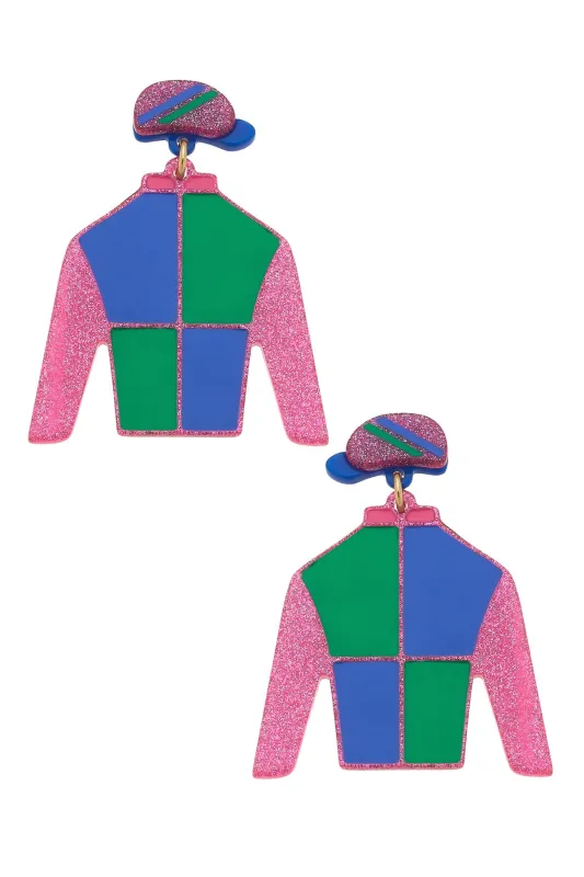 Beau Jockey Silk Resin Drop Earrings sold by Canvas Style