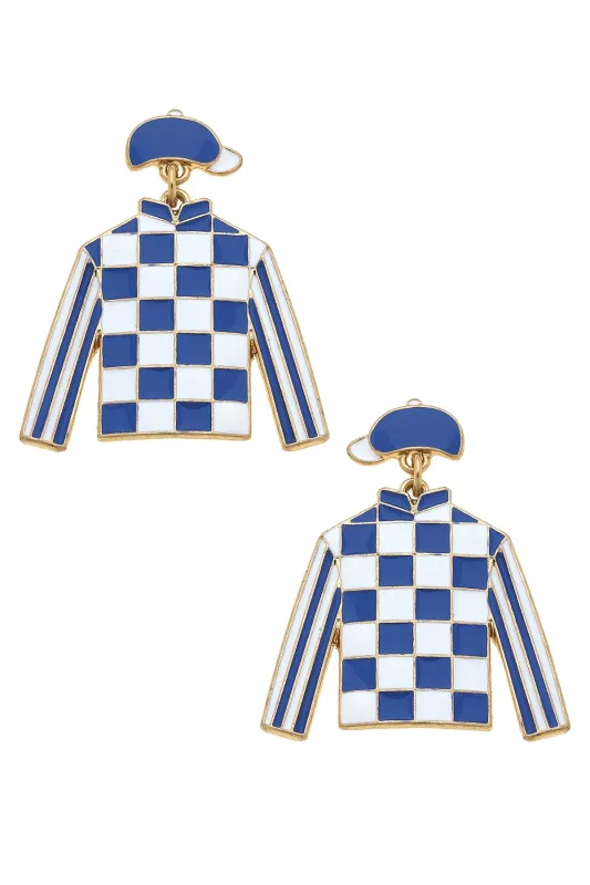 Bluebell Jockey Silk Enamel Drop Earrings sold by Canvas Style