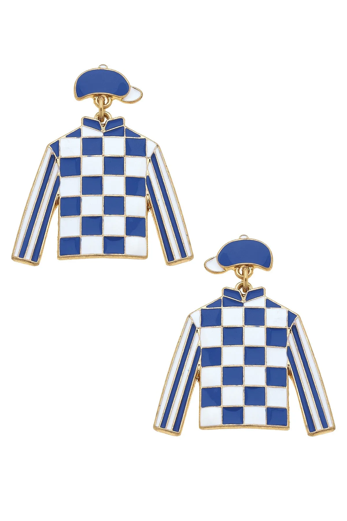 Bluebell Jockey Silk Enamel Drop Earrings sold by Canvas Style