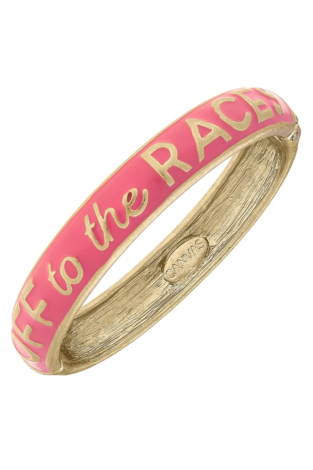 Off to The Races Sculpted Enamel Hinge Bangle sold by Canvas Style