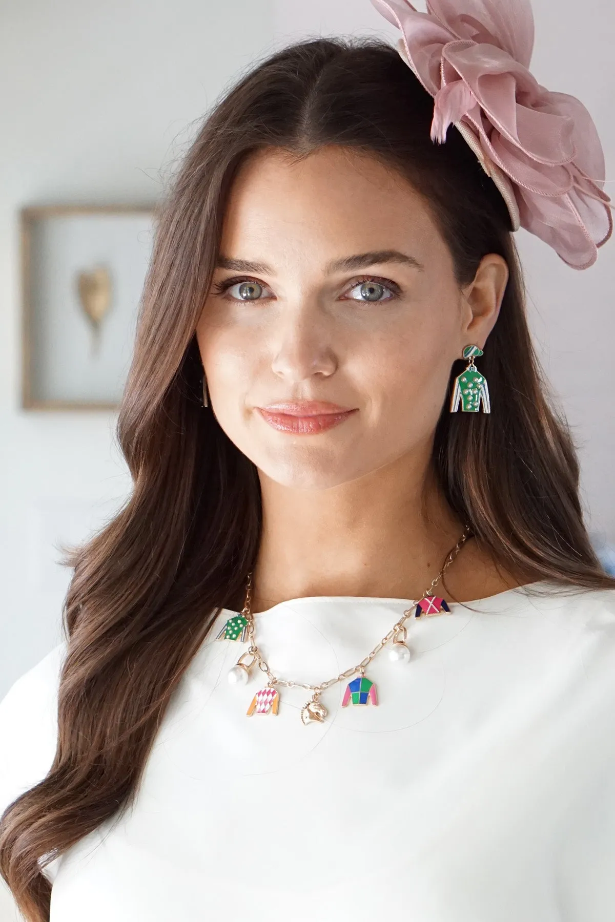 Derby Day Jockey Silk Enamel Charm Necklace sold by Canvas Style product image thumbnail 2