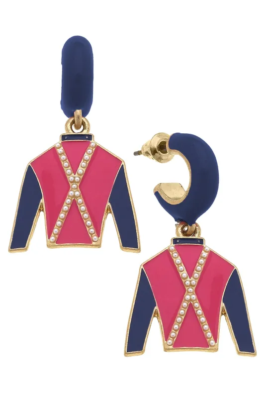 Dixie Jockey Silk Huggie Drop Earrings sold by Canvas Style