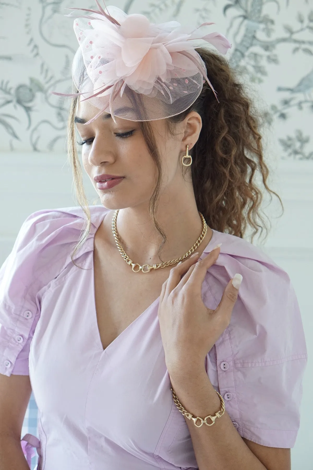 Jacklynn Linked Horsebit Necklace in Shiny Gold sold by Canvas Style product image thumbnail 2