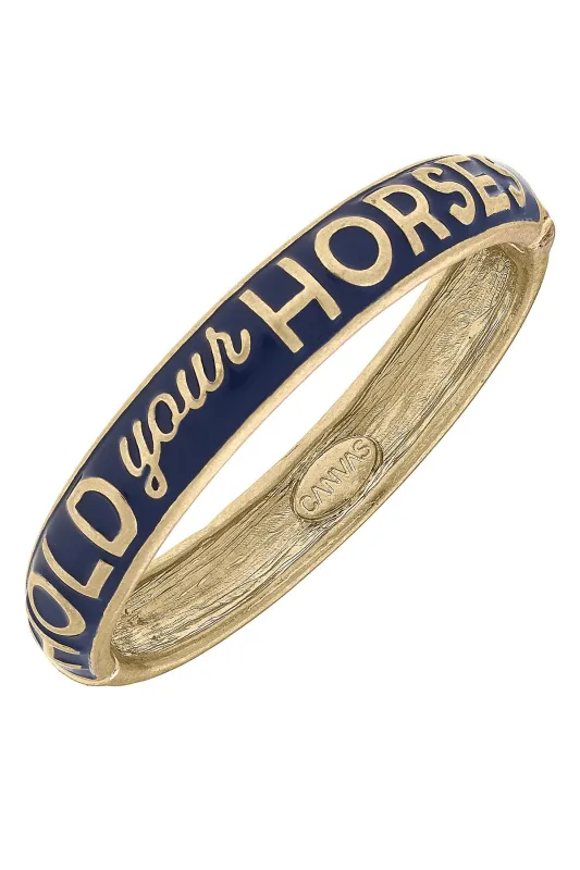 Hold Your Horses Sculpted Enamel Hinge Bangle sold by Canvas Style