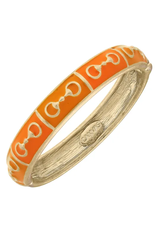 Quincy Horsebit Sculpted Enamel Hinge Bangle sold by Canvas Style