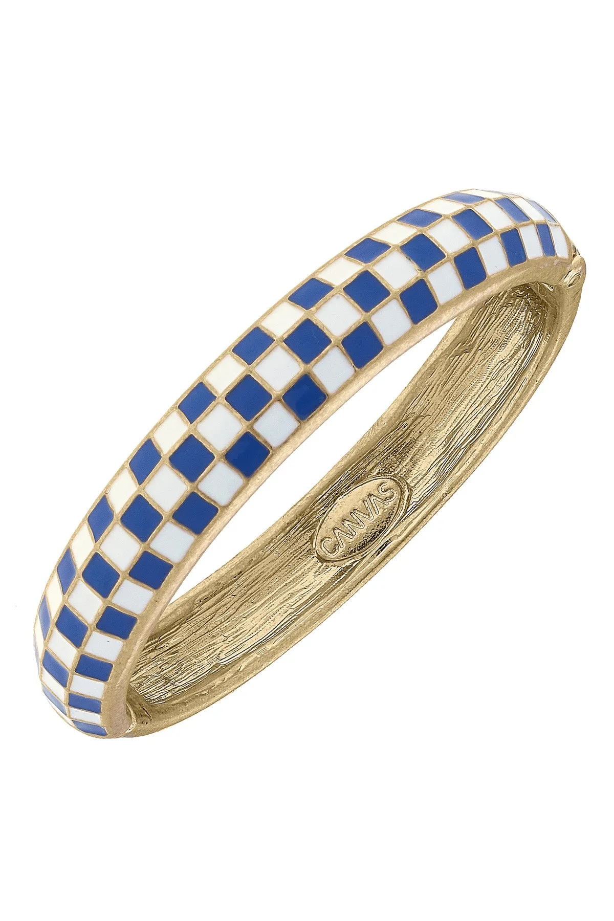 Bluebell Sculpted Enamel Hinge Bangle sold by Canvas Style