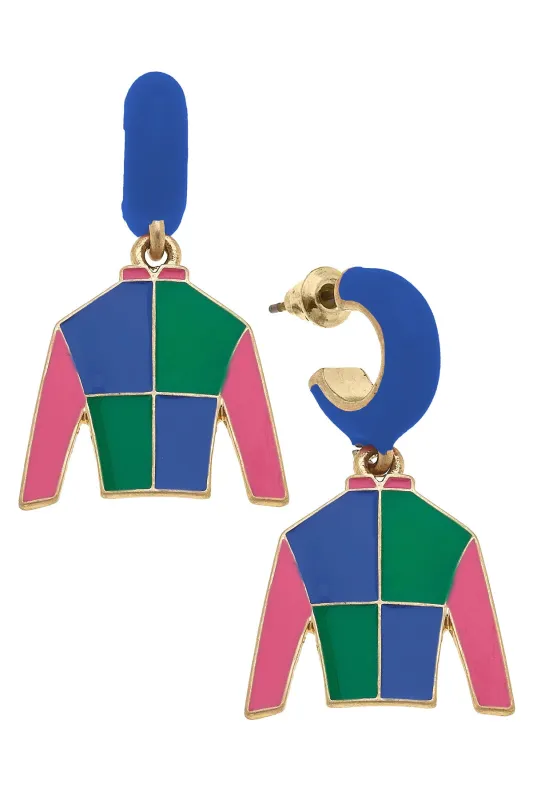 Beau Jockey Silk Huggie Drop Earrings sold by Canvas Style