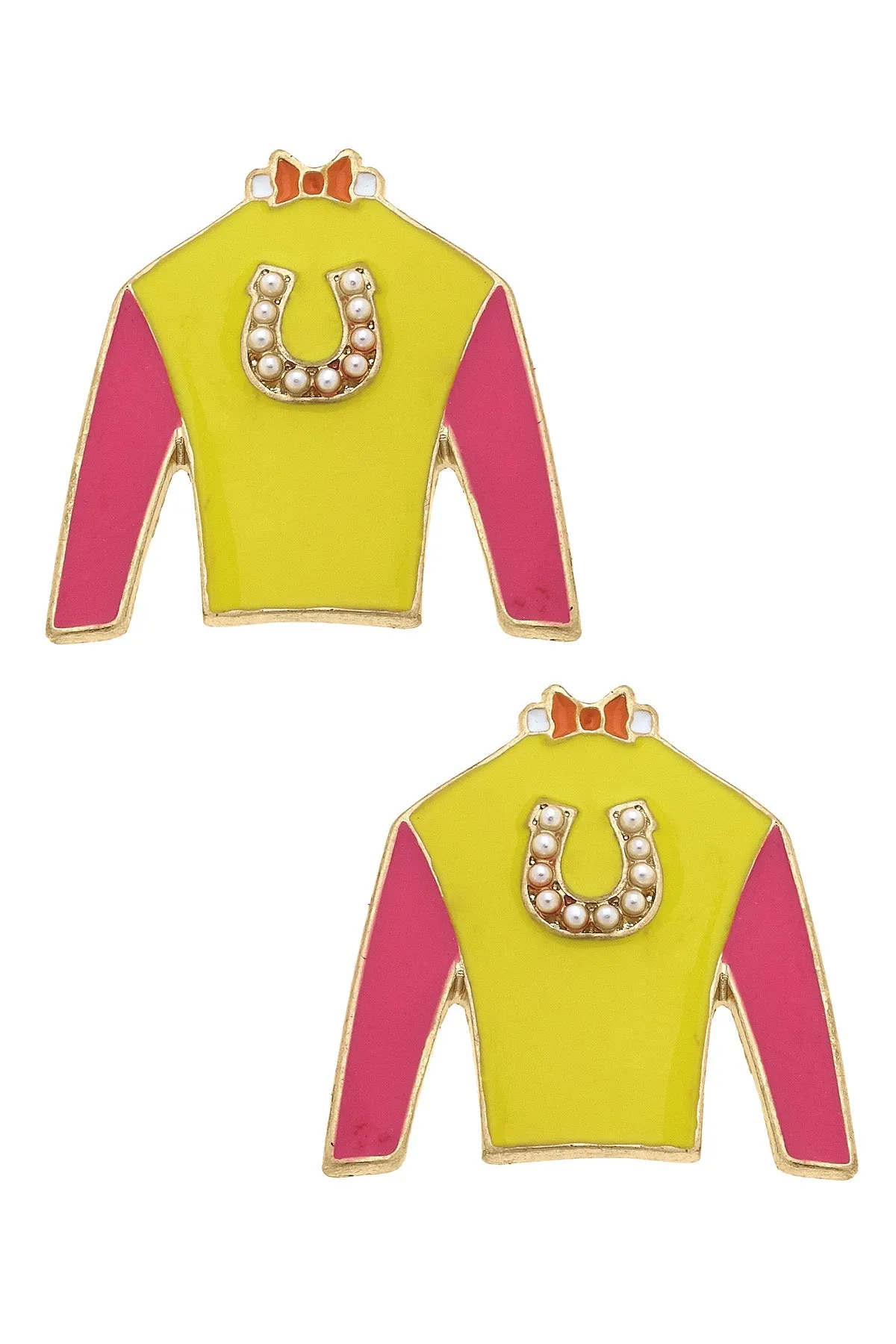 Harley Jockey Silk Enamel Stud Earrings sold by Canvas Style