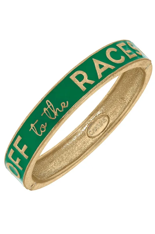 Off To The Races Enamel Hinge Bangle sold by Canvas Style