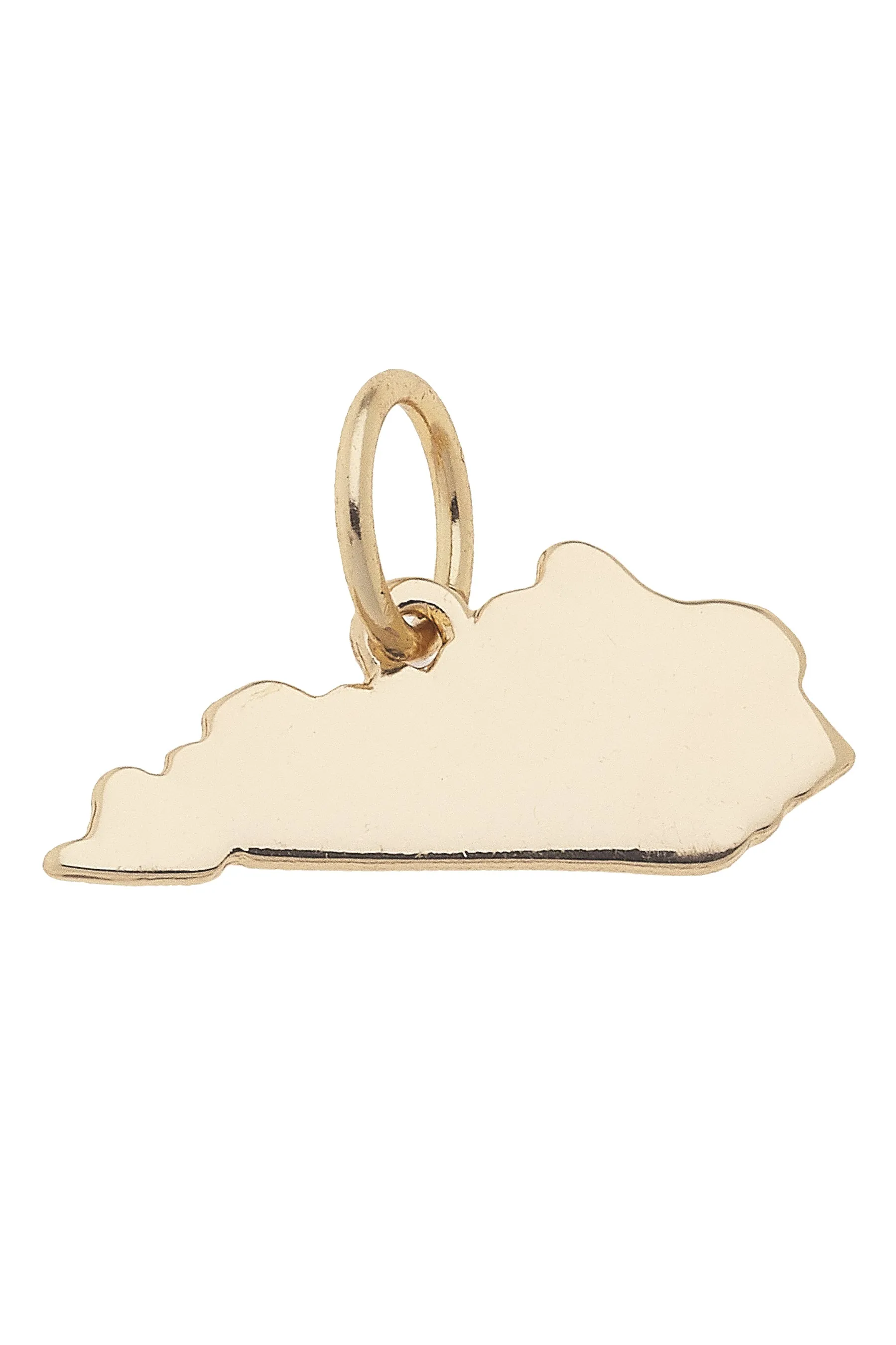 Kentucky Shaped State Charm in Shiny Gold sold by Canvas Style