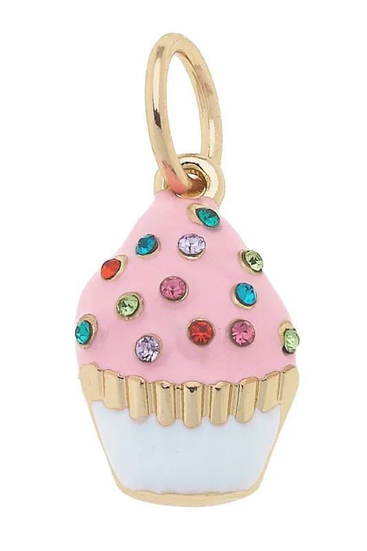 Bejeweled Cupcake Charm in Light Pink sold by Canvas Style