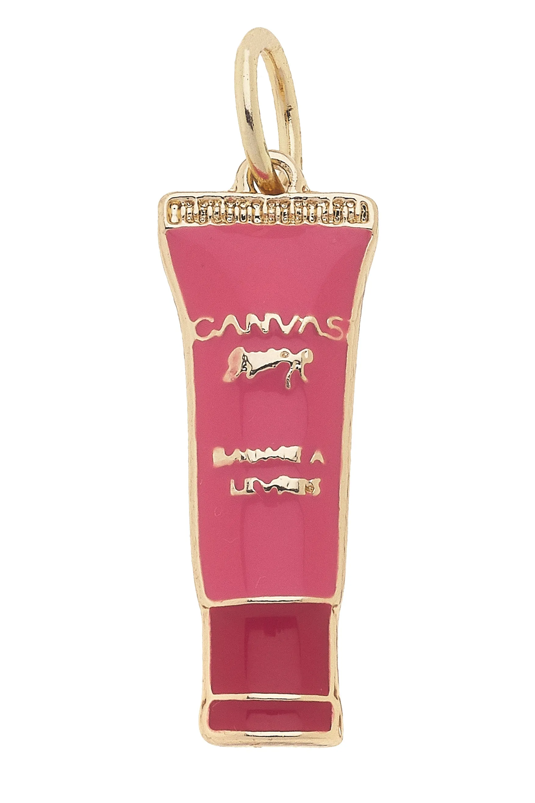 3-D Canvas Lip Balm Charm in Fuchsia sold by Canvas Style